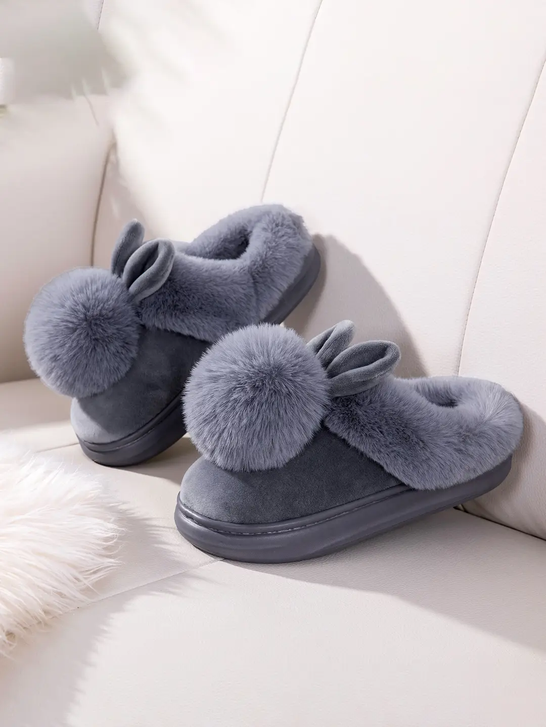 Cross-Border Girls' Cotton Slippers, Women's Cotton Slippers, All-Inclusive Plush Slippers, Women's Foot-Wrapped Home Warm Ladies' Fur Slippers