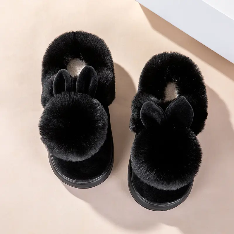 Cross-Border Girls' Cotton Slippers, Women's Cotton Slippers, All-Inclusive Plush Slippers, Women's Foot-Wrapped Home Warm Ladies' Fur Slippers