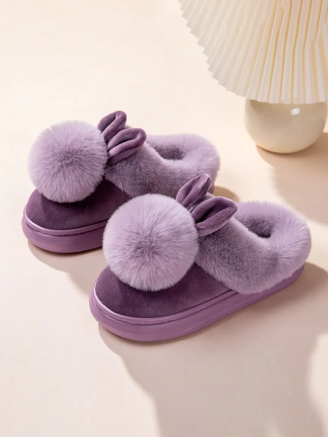 Cross-Border Girls' Cotton Slippers, Women's Cotton Slippers, All-Inclusive Plush Slippers, Women's Foot-Wrapped Home Warm Ladies' Fur Slippers