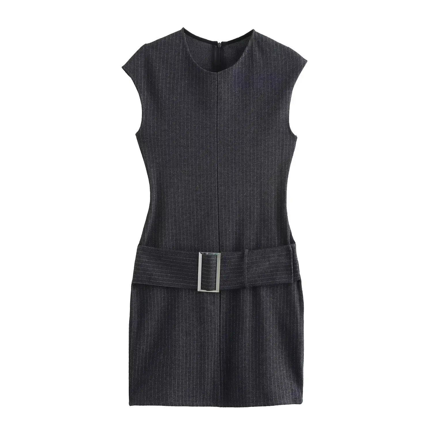 Cross-border New Round Neck Slim Fit Dress - Image 3