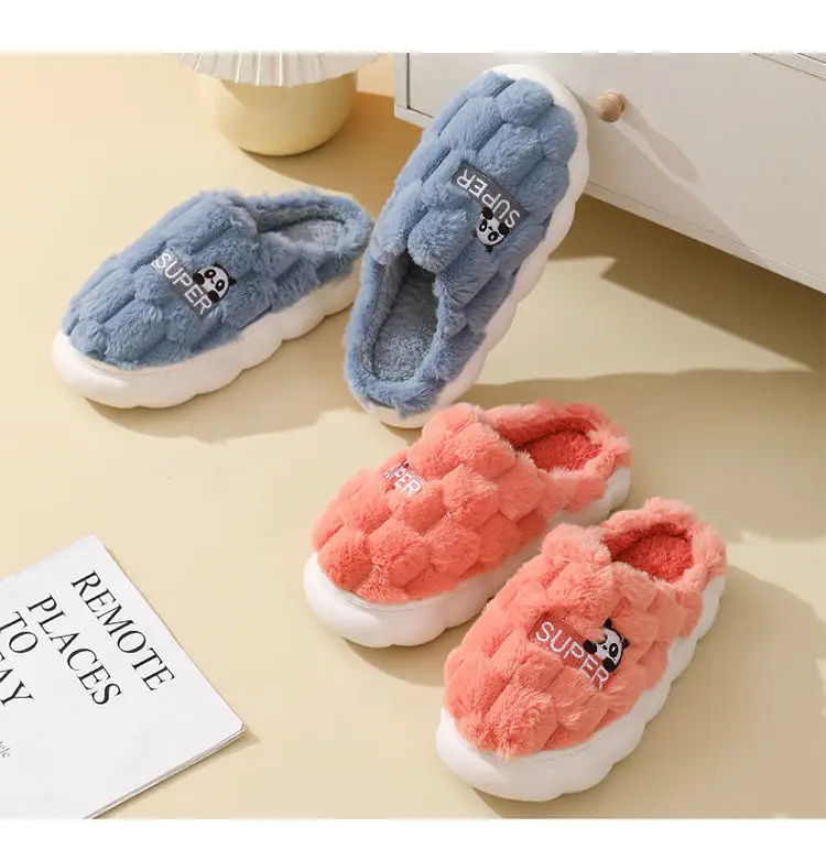 Women's Cotton Fleece Slippers Green New Winter — feature 14