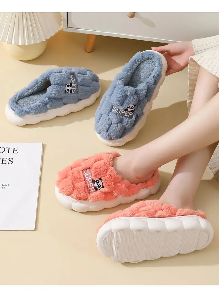 Women's Cotton Fleece Slippers Green New Winter — feature 15