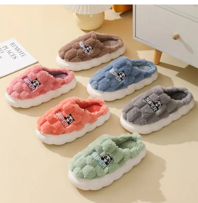 Women's Cotton Fleece Slippers Green New Winter — feature 17