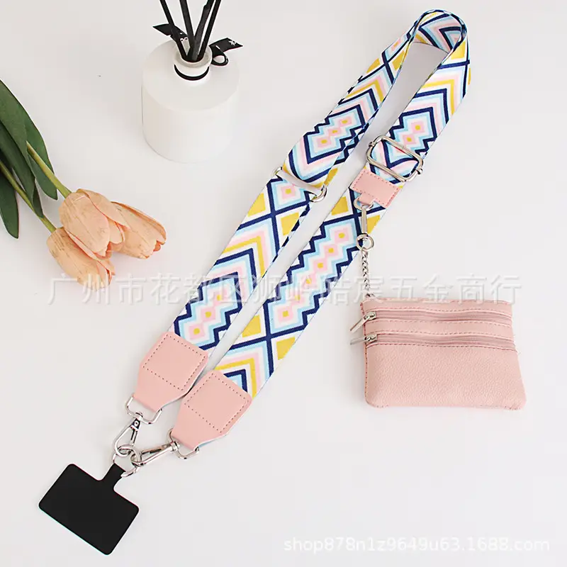 Purple Geometric Crossbody Phone Strap for Women