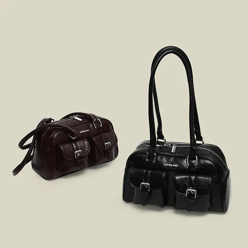 Women's Black PU Leather Shoulder Bag 2024 - Image 4