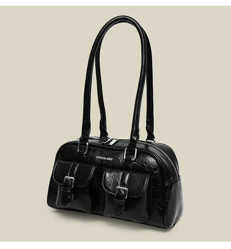 Women's Black PU Leather Shoulder Bag 2024 — feature 11