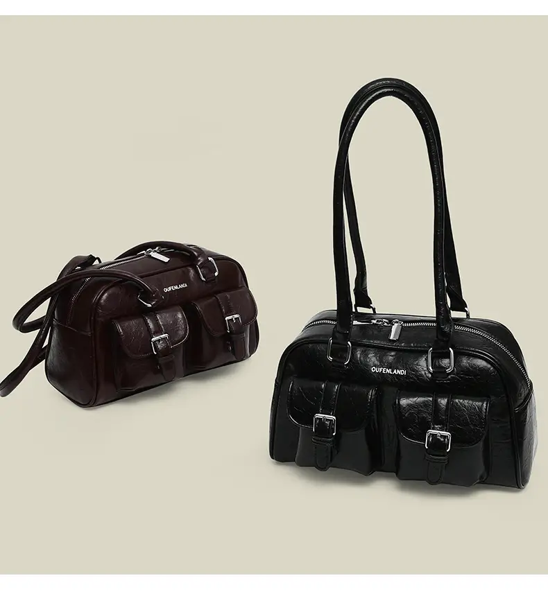 Women's Black PU Leather Shoulder Bag 2024 — feature 17