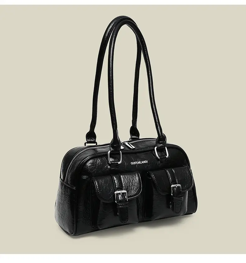 Women's Black PU Leather Shoulder Bag 2024 — feature 8