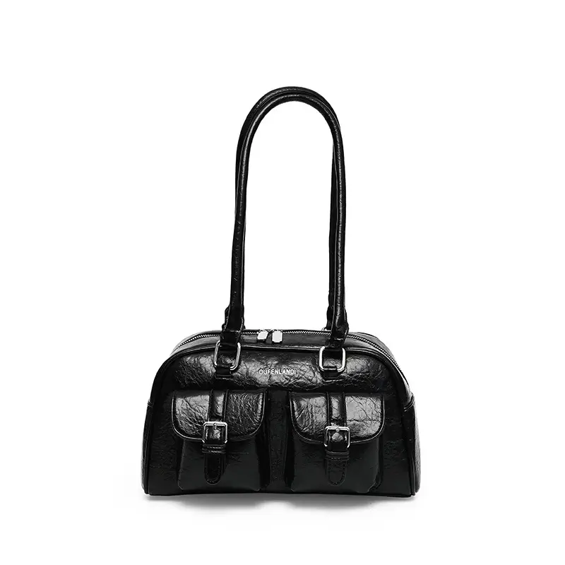 Women's Black PU Leather Shoulder Bag 2024 - Image 2