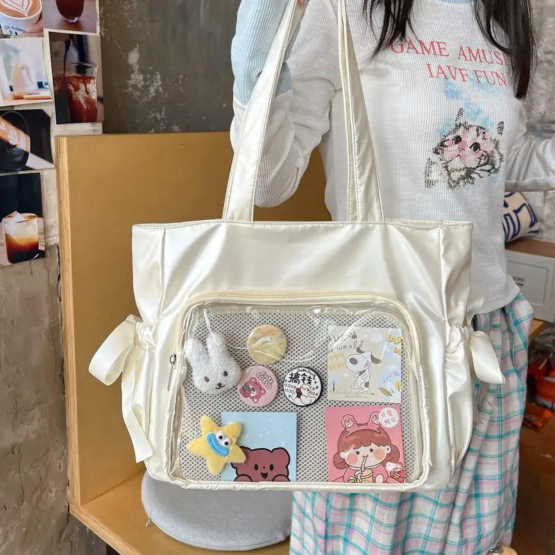 Japanese Secondary Bow Pain Bag Big Food Jk Lolita Girl Shoulder Bag Ribbon Bag Student Bag - Image 7
