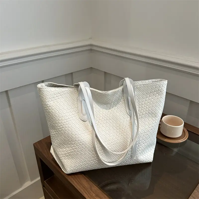 Vintage Woven Tote Bag Brown Large Capacity Women - Image 8