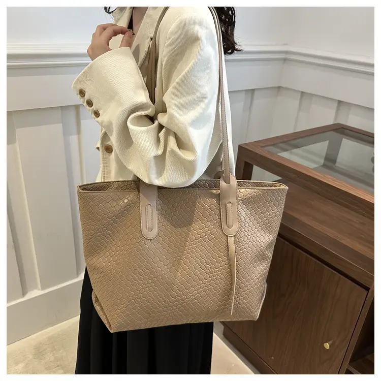 Vintage Woven Tote Bag Brown Large Capacity Women — feature 11