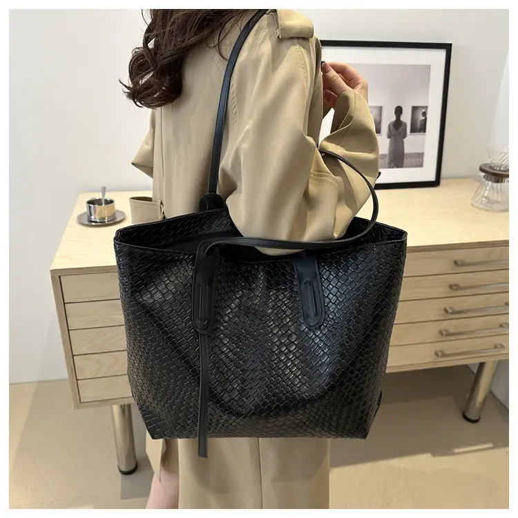 Vintage Woven Tote Bag Brown Large Capacity Women — feature 19