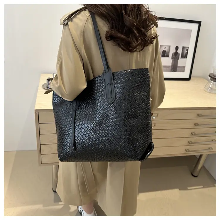 Vintage Woven Tote Bag Brown Large Capacity Women — feature 21