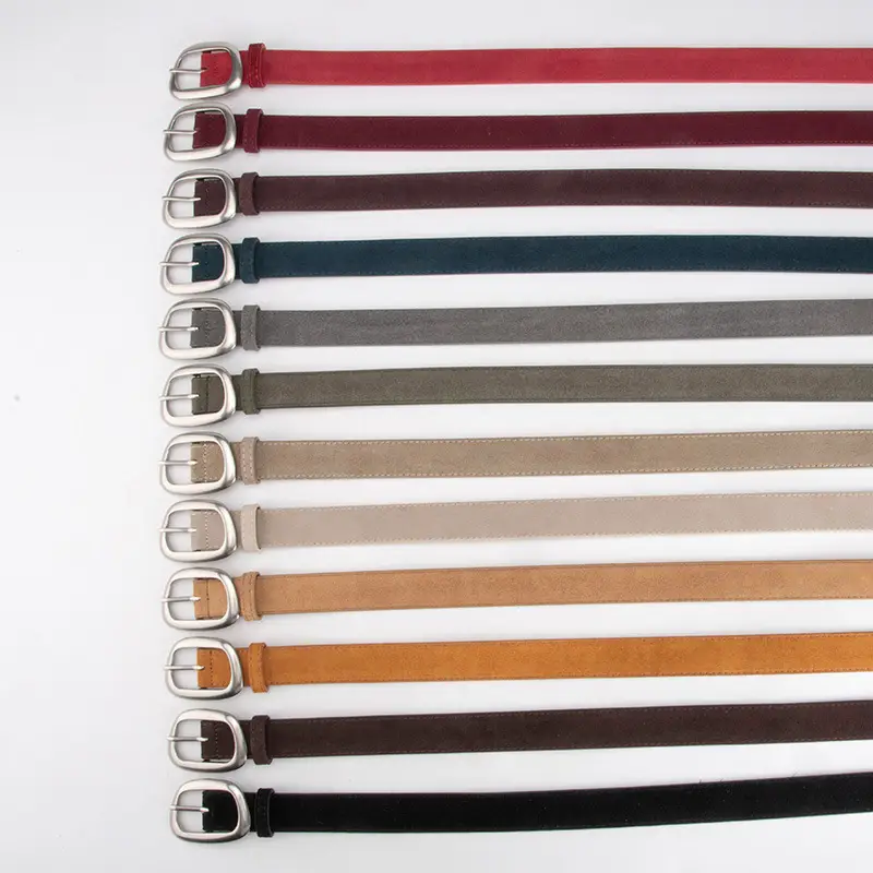 Women's Brown Leather Belt with Buckle - Image 15