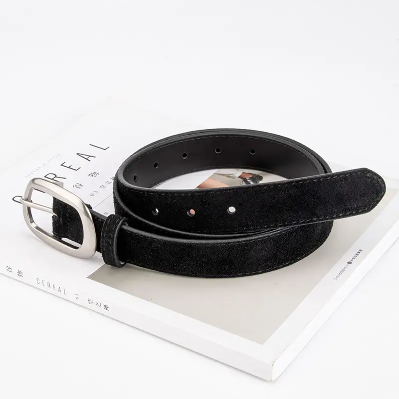 Women's Brown Leather Belt with Buckle - Image 16
