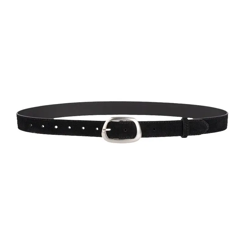 Women's Brown Leather Belt with Buckle - Image 18