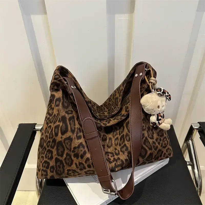 Leopard Print Women's Shoulder Crossbody Bag Large Capacity - Image 3