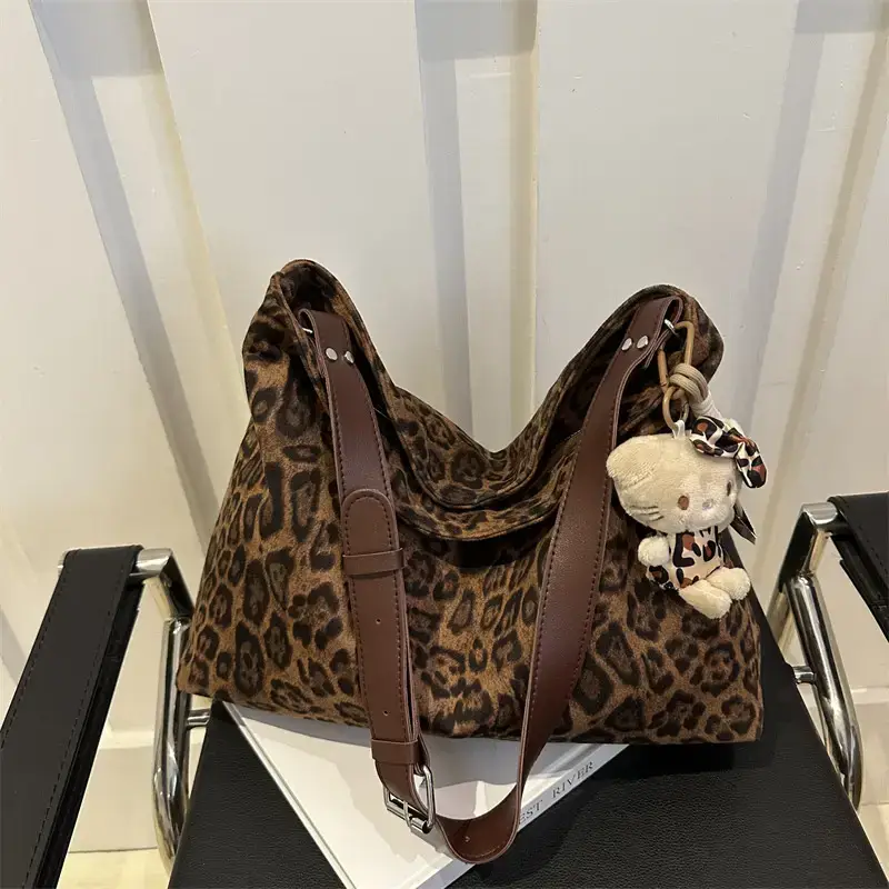 Leopard Print Women's Shoulder Crossbody Bag Large Capacity - Image 4