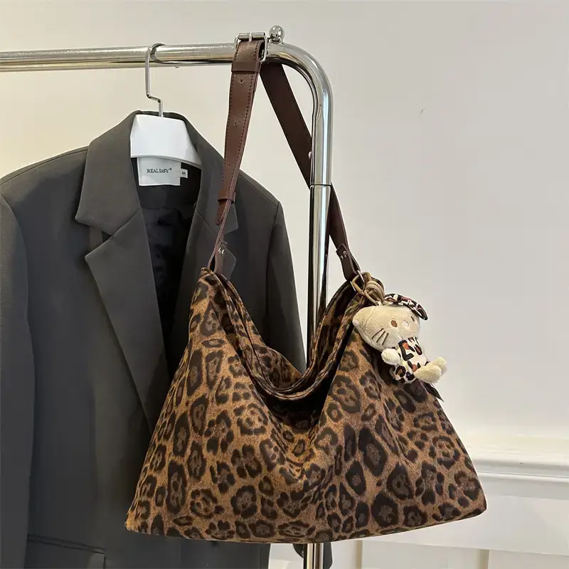 Leopard Print Women's Shoulder Crossbody Bag Large Capacity - Image 5