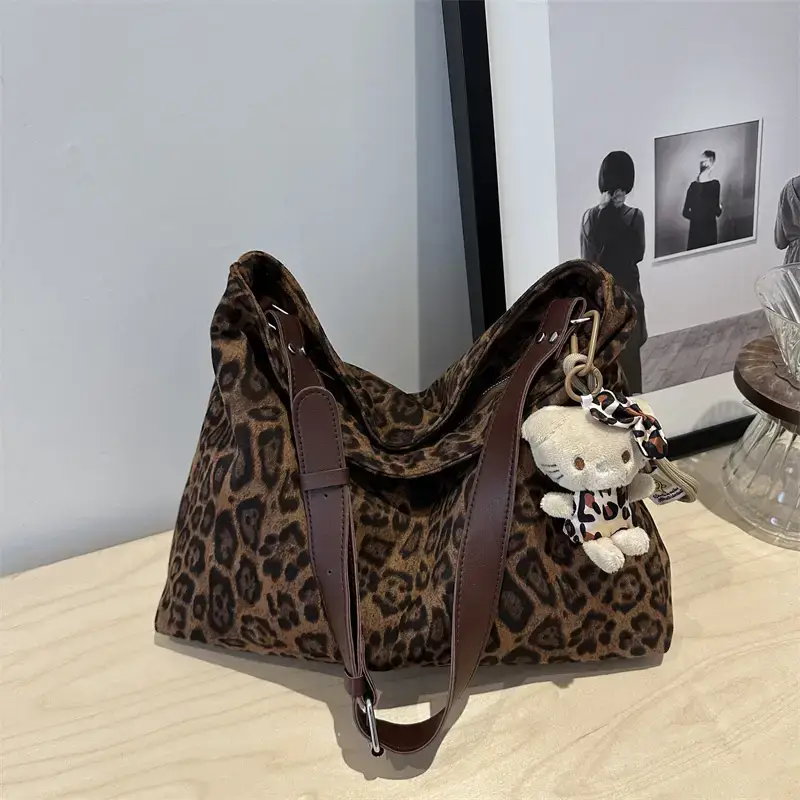 Leopard Print Women's Shoulder Crossbody Bag Large Capacity - Image 6