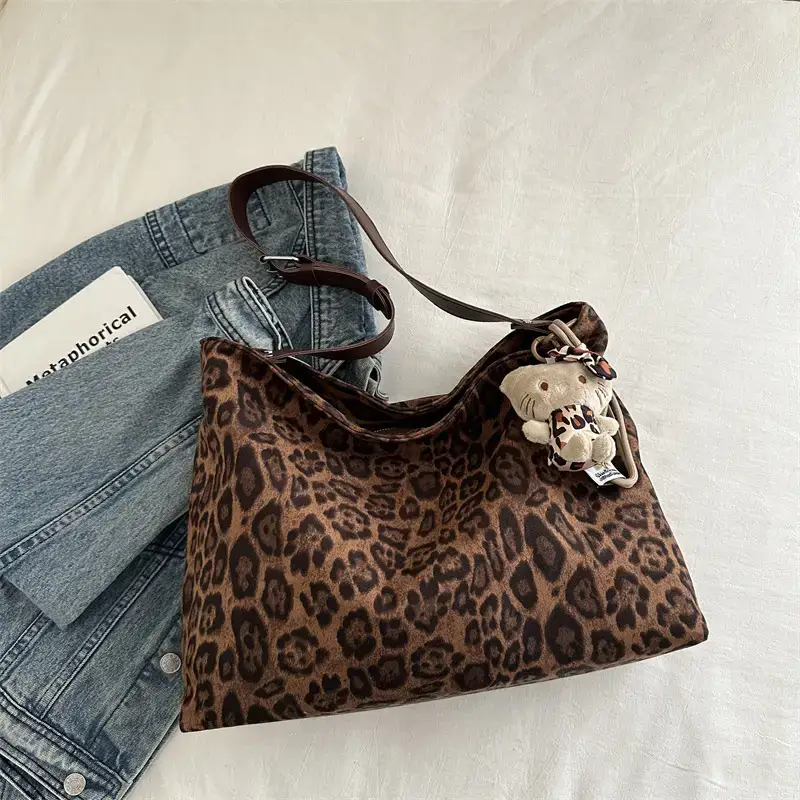 Leopard Print Women's Shoulder Crossbody Bag Large Capacity - Image 2