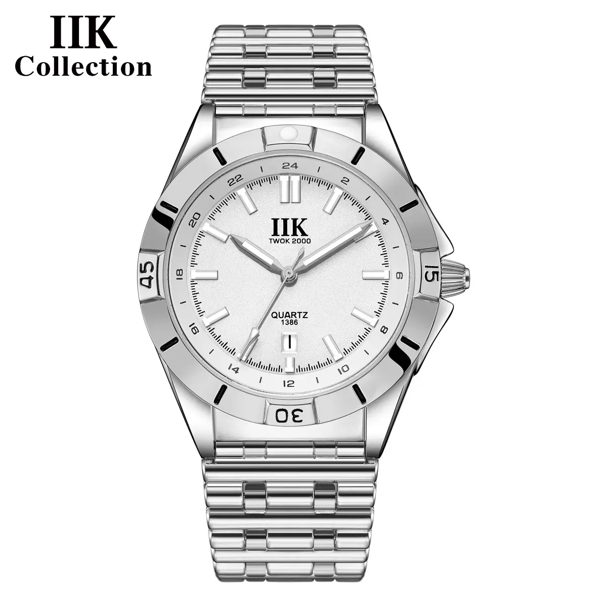 IIK Men's Quartz Watch Black Rose Gold Analog Dial - Image 3