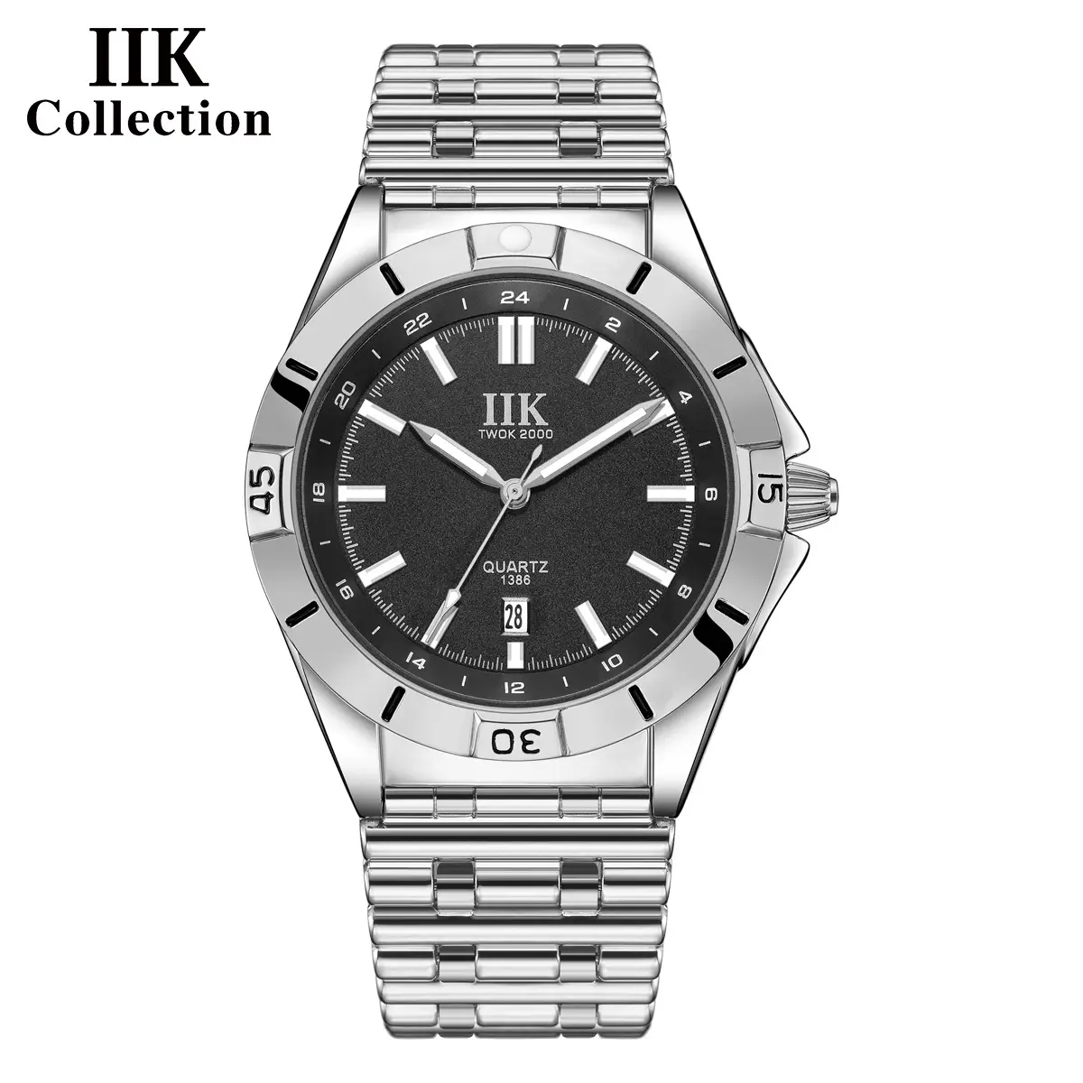 IIK Men's Quartz Watch Black Rose Gold Analog Dial - Image 4