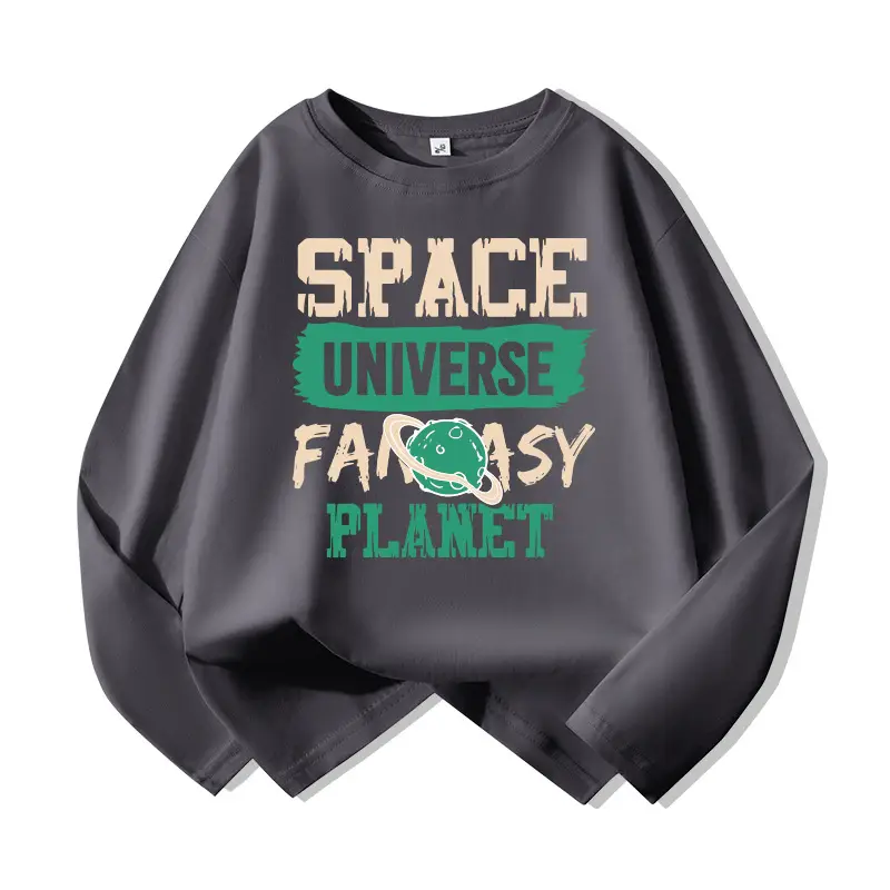 Boys Space Universe Sweatshirt Black Cotton Long Sleeve - Image 5
