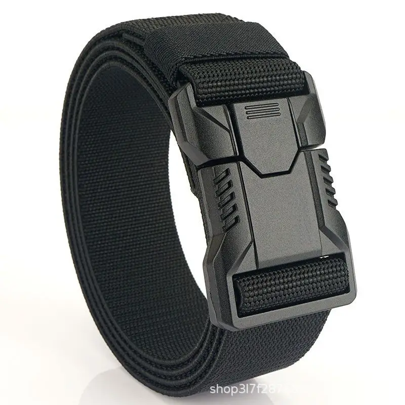 Men's Black Tactical Belt with Quick-Release Closure - Image 10