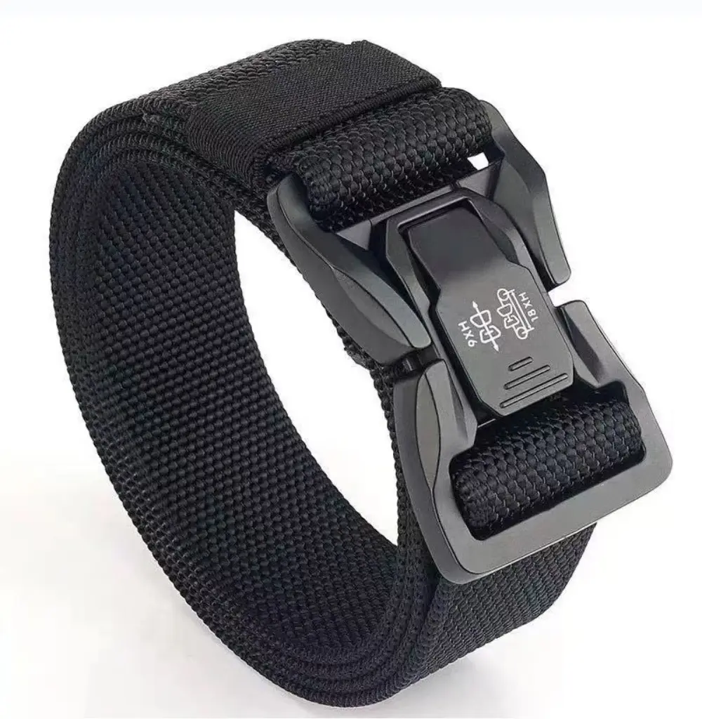 Men's Black Tactical Belt with Quick-Release Closure - Image 6