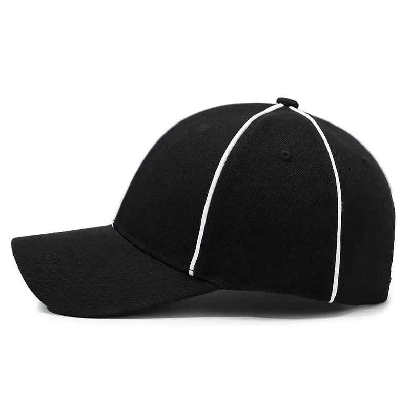 Men's Black Baseball Cap with White Trim - Image 4