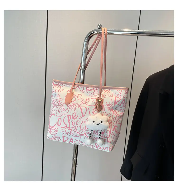 Korean Style Printed Handbag Women Large Capacity Shoulder Bag — feature 16