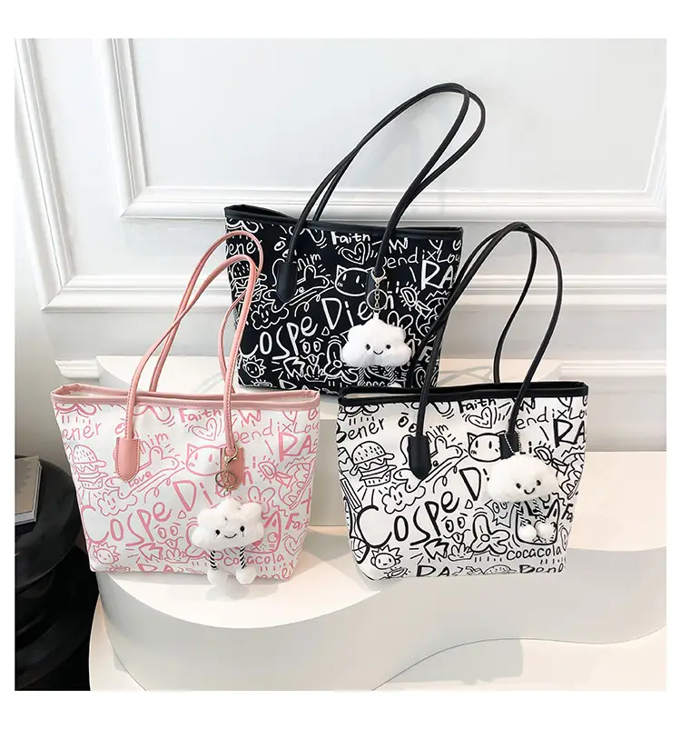Korean Style Printed Handbag Women Large Capacity Shoulder Bag — feature 17