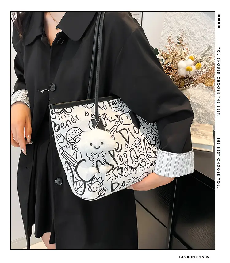 Korean Style Printed Handbag Women Large Capacity Shoulder Bag — feature 2