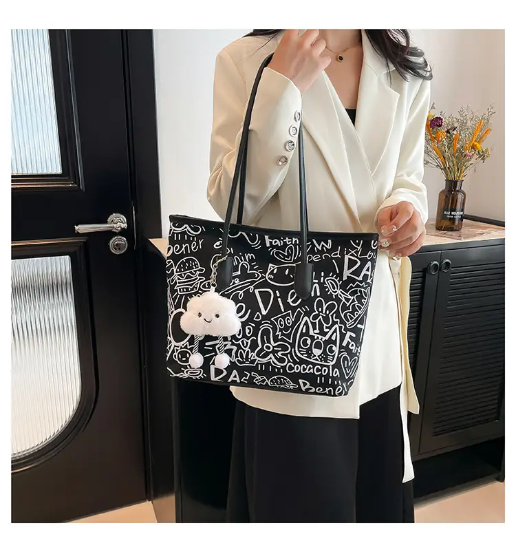 Korean Style Printed Handbag Women Large Capacity Shoulder Bag — feature 21