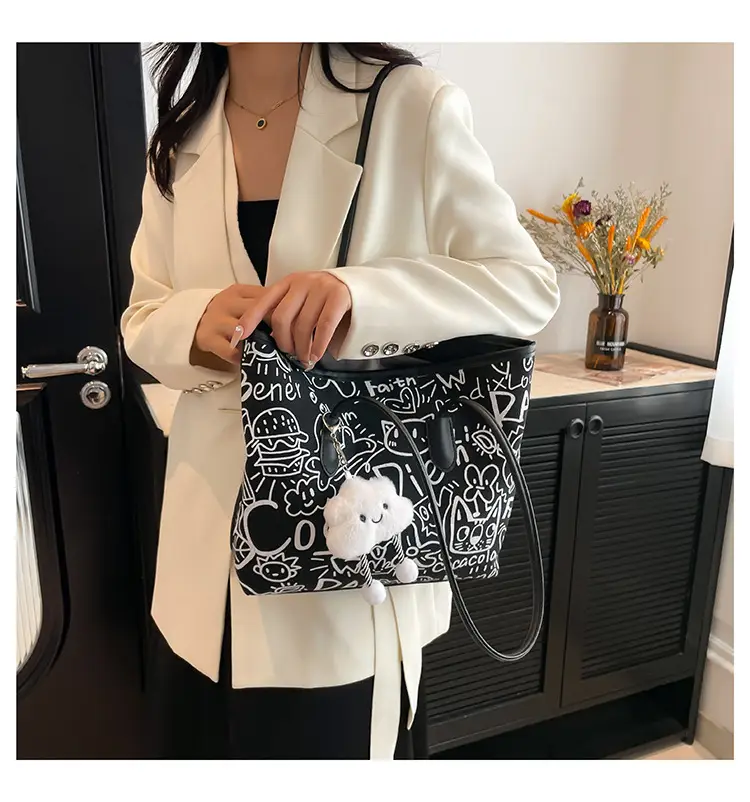 Korean Style Printed Handbag Women Large Capacity Shoulder Bag — feature 24