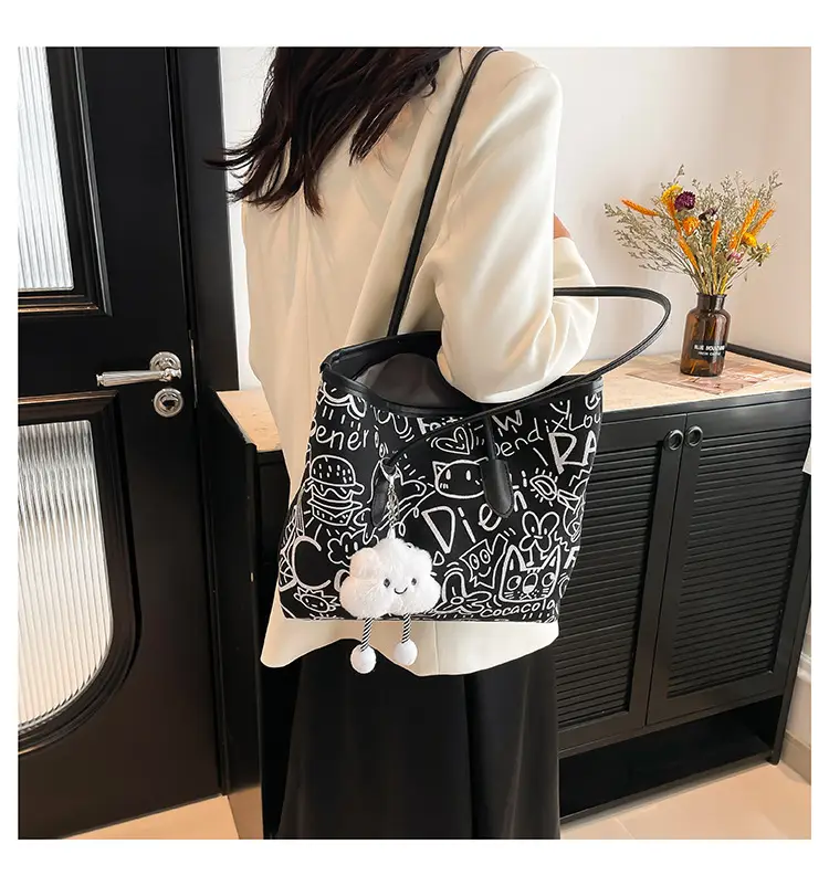 Korean Style Printed Handbag Women Large Capacity Shoulder Bag — feature 26