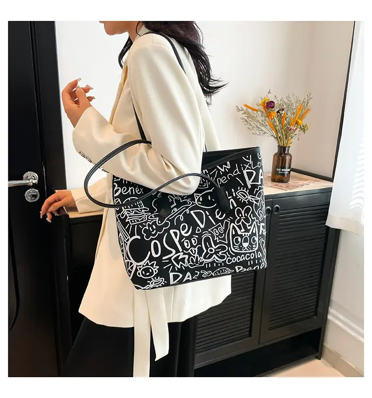 Korean Style Printed Handbag Women Large Capacity Shoulder Bag — feature 27