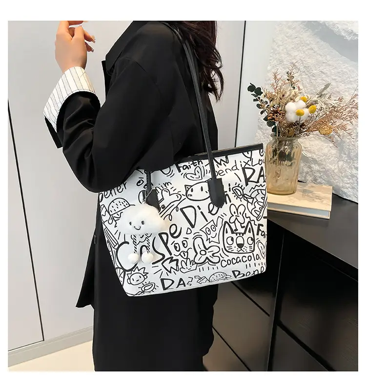 Korean Style Printed Handbag Women Large Capacity Shoulder Bag — feature 31