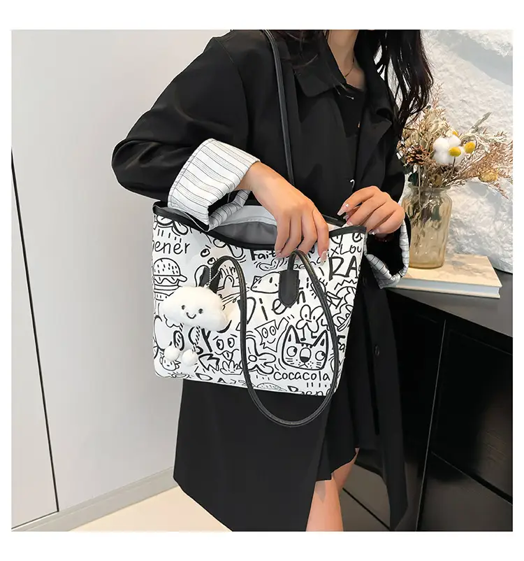 Korean Style Printed Handbag Women Large Capacity Shoulder Bag — feature 32
