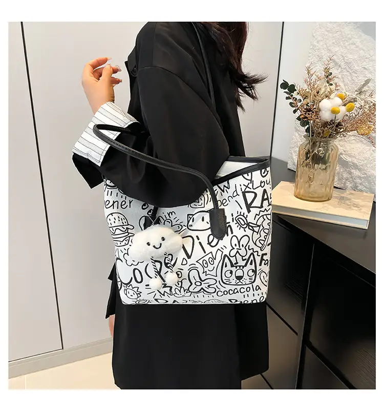 Korean Style Printed Handbag Women Large Capacity Shoulder Bag — feature 33