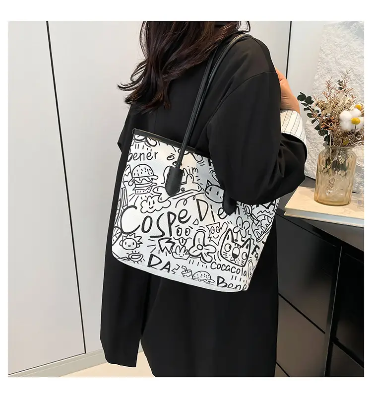 Korean Style Printed Handbag Women Large Capacity Shoulder Bag — feature 34