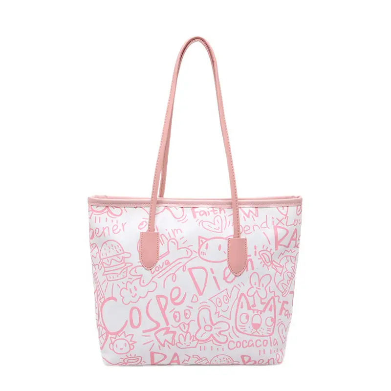 Korean Style Printed Handbag Women Large Capacity Shoulder Bag - Image 3