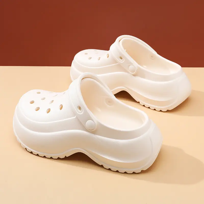 Women Croc Heel Slippers Black Height-Increasing Summer - Image 6