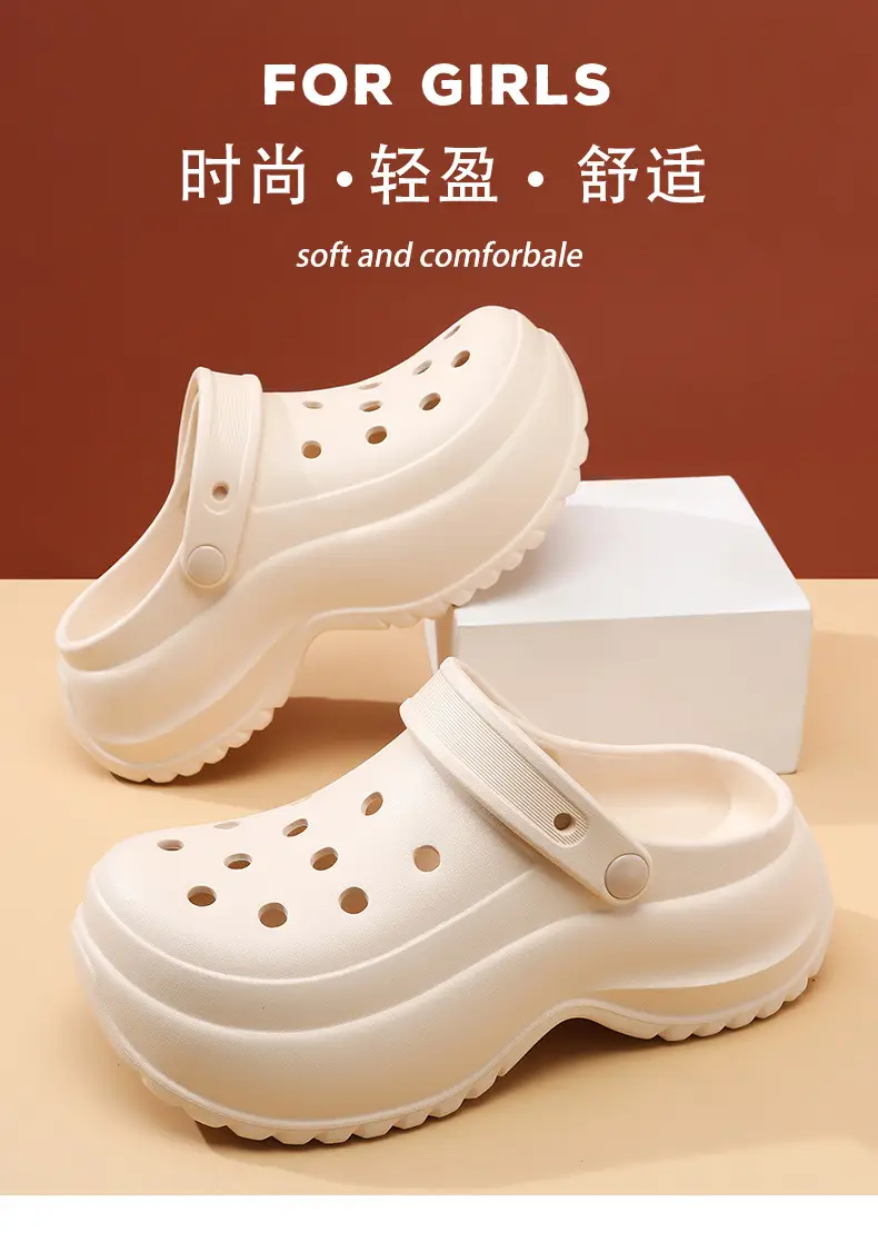 Women Croc Heel Slippers Black Height-Increasing Summer — feature 1