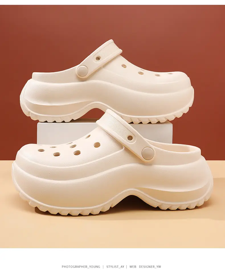Women Croc Heel Slippers Black Height-Increasing Summer — feature 9