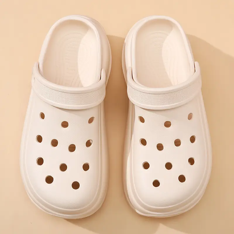 Women Croc Heel Slippers Black Height-Increasing Summer - Image 3