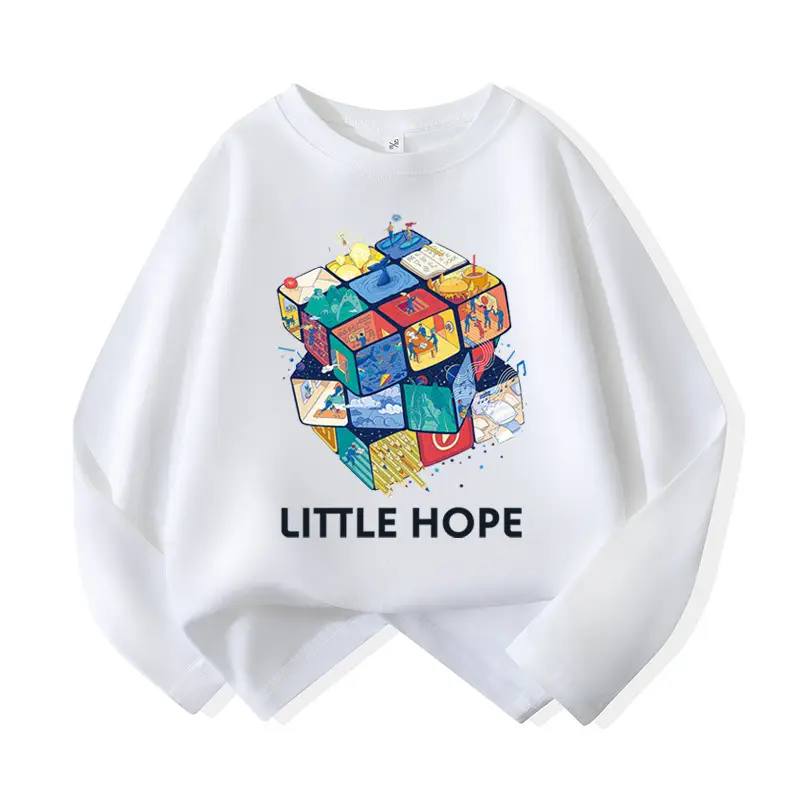 Boys Long Sleeve Cotton T-Shirt Light Blue Design Print - Image 2