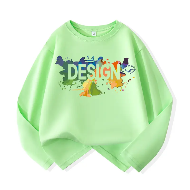 Boys Long Sleeve Cotton T-Shirt Light Blue Design Print - Image 4